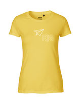 Damen T-Shirt Papierflieger (white/yellow)