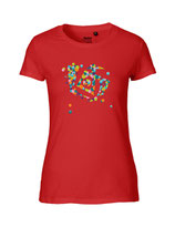 Damen T-Shirt Konfettiseelenbohrer (red)