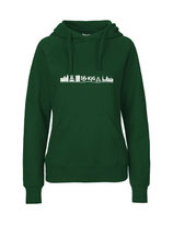 Ladies Hoodie Skyline (white/bottle green)