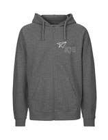 Mens Zip Hoodie Papierflieger (white/dark heather)