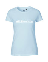 Damen T-Shirt Skyline (white/light blue)