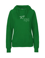 Ladies Hoodie Papierflieger (white/green)