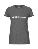 Damen T-Shirt Skyline (white/dark heather)