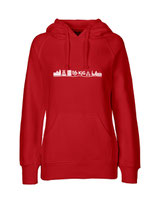 Ladies Hoodie Skyline (white/red)