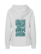Ladies Hoodie Bubbleschrift (ash gray/aqua green)