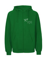 Mens Zip Hoodie Papierflieger (white/green)