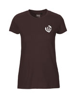 Damen T-Shirt Herzseelenbohrer (white/brown)