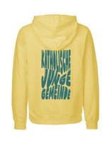 Mens Hoodie Bubble Schrift (dusty yellow/aqua green)
