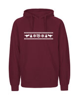 Mens Hoodie Ugly Christmas (white/bordeaux)