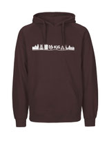 Mens Hoodie Skyline (white/brown)