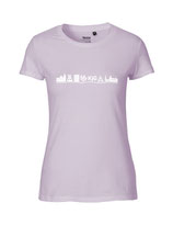 Damen T-Shirt Skyline (white/dusty purple)