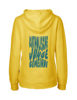 Ladies Hoodie Bubbleschrift (yellow/aqua green)