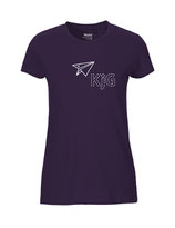 Damen T-Shirt Papierflieger (white/purple)