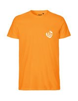 Herren T-Shirt Herzseelenbohrer (white/okay orange)