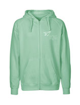 Mens Zip Hoodie Papierflieger (white/dusty mint)