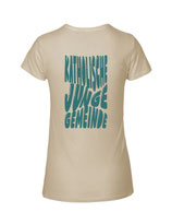 Damen T-Shirt Bubbleschrift (sand/aqua green)