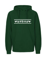 Mens Hoodie Ugly Christmas (white/bottle green)