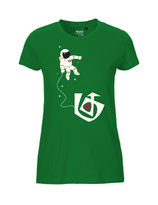Damen T-Shirt Astronautin (green)