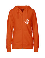 Ladies Zip Hoodie Herzseelenbohrer (white/orange)
