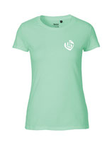 Damen T-Shirt Herzseelenbohrer (white/dusty mint)