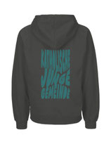 Mens Hoodie Bubble Schrift (charcoal/aqua green)