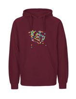 Mens Hoodie Konfettiseelenbohrer (bordeaux)
