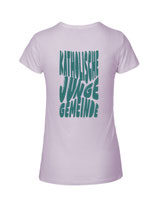 Damen T-Shirt Bubbleschrift (dusty purple/aqua green)
