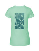 Damen T-Shirt Bubbleschrift (dusty mint/aqua green)