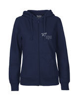 Ladies Zip Hoodie Papierflieger (white/navy)