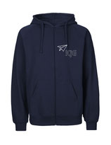 Mens Zip Hoodie Papierflieger (white/navy)