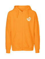 Mens Zip Hoodie Herzseelenbohrer (white/okay orange)