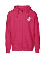 Mens Zip Hoodie Herzseelenbohrer (white/pink)