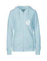 Ladies Zip Hoodie Herzseelenbohrer (white/light blue)