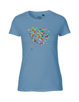 Damen T-Shirt Konfettiseelenbohrer (dusty indigo)