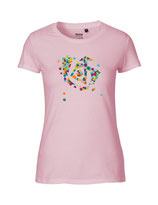 Damen T-Shirt Konfettiseelenbohrer (light pink)