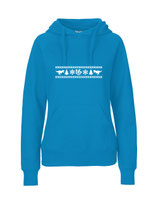 Ladies Hoodie Ugly Christmas (white/saphire)