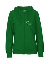 Ladies Zip Hoodie Papierflieger (white/green)