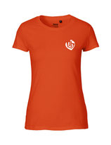 Damen T-Shirt Herzseelenbohrer (white/orange)