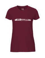Damen T-Shirt Skyline (white/bordeaux)