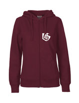 Ladies Zip Hoodie Seelenbohrer (white/bordeaux)