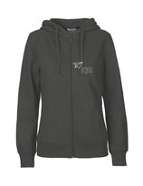 Ladies Zip Hoodie Papierflieger (white/charcoal)