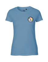 Damen T-Shirt Kein Seelenbohrer für Nazis (dusty indigo)