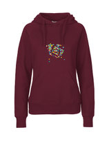 Ladies Hoodie Konfettiseelenbohrer (bordeaux)