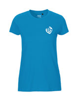 Damen T-Shirt Herzseelenbohrer (white/saphire)