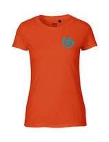 Damen T-Shirt Seelenbohrer (aqua green/orange)