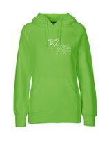 Ladies Hoodie Papierflieger (white/lime)