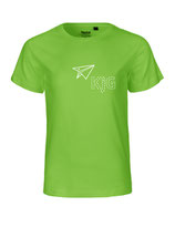 Kinder T-Shirt Papierflieger (white/lime)
