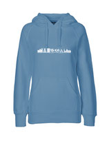 Ladies Hoodie Skyline (white/dusty indigo)