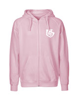 Mens Zip Hoodie Seelenbohrer (white/light pink)