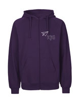 Mens Zip Hoodie Papierflieger (white/purple)